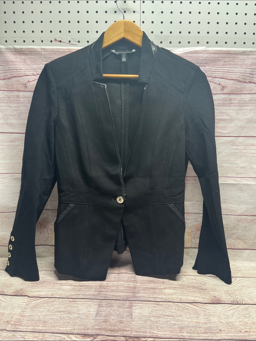 White House Black Market Black Single-Button Tailored Blazer